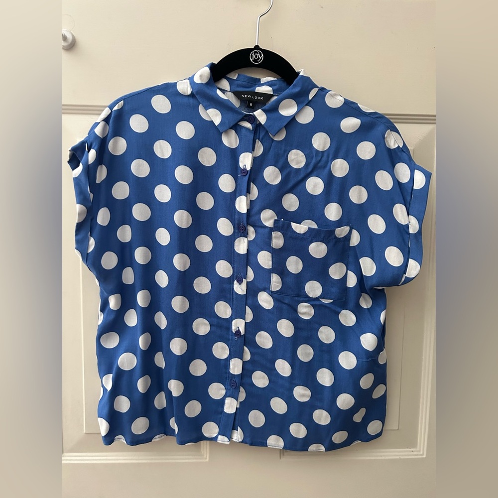Top shop new look cropped button down blouse